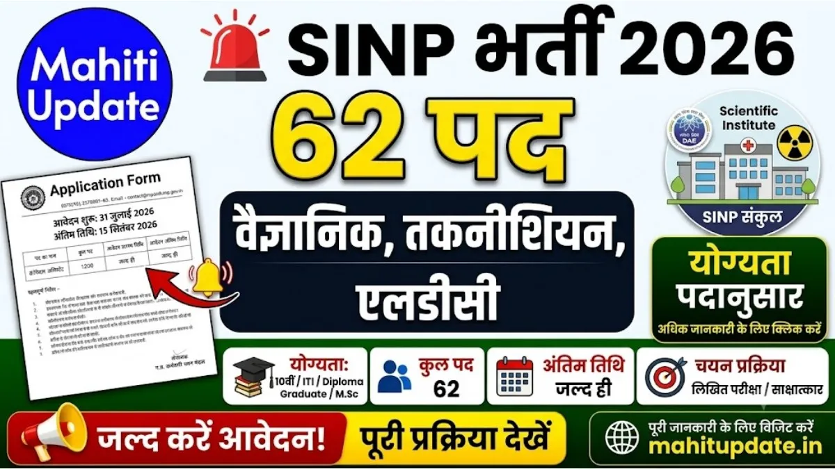 SINP Recruitment 2026